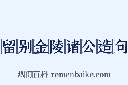 留别金陵诸公造句是什么意思的图片